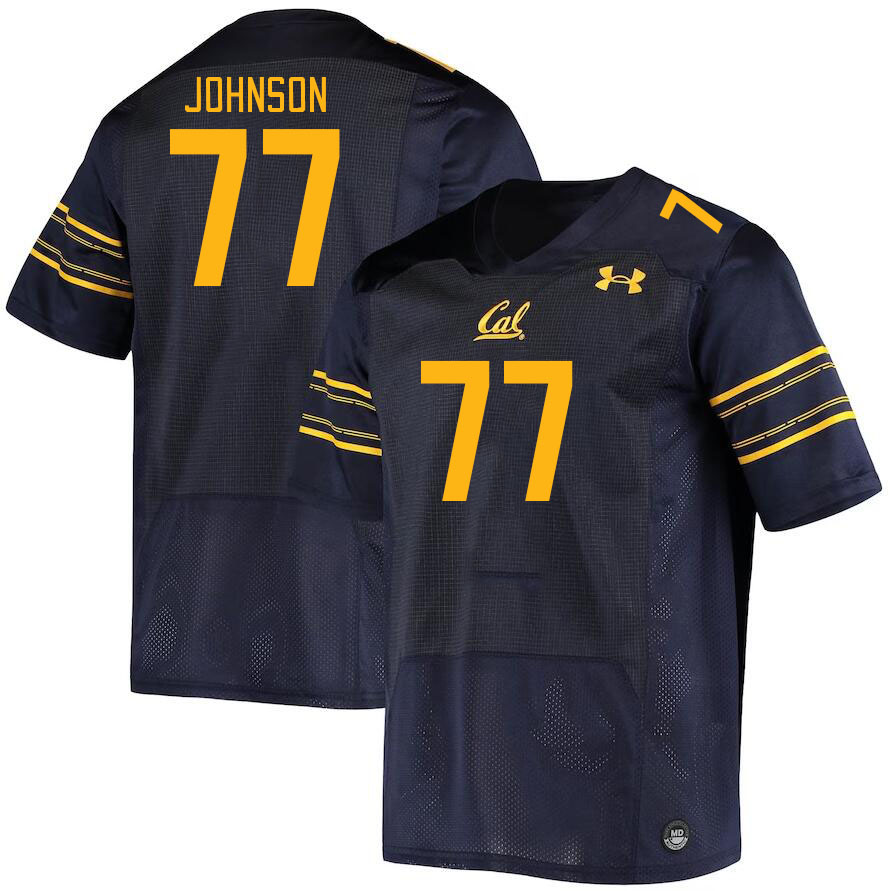 Men #77 Everett Johnson California Golden Bears College Football Jerseys Stitched Sale-Navy